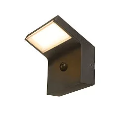 Udendørs wall luminaire ORDI II firkantet, med sensor IP54, sort, lakeret 