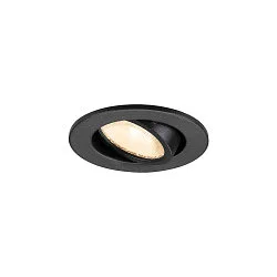 Indbygnings loftlampe NEW TRIA® 45 rund, egnet til VDU-arbejdsstationer IP20, sort, lakeret 
