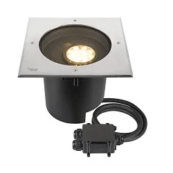 Gulvindbygningslampe DASAR® XL DALI svingbar, firkantet, asymmetrisk, dæmpbar IP65/IP67, rustfrit stål dæmpbar