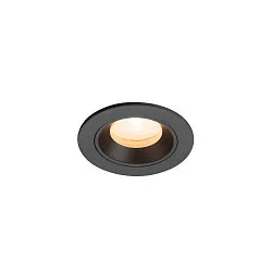 Indbygnings loftlampe NUMINOS® XS rund, egnet til VDU-arbejdsstationer IP20, sort, lakeret dæmpbar