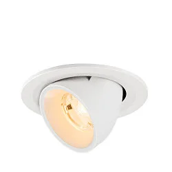Indbygnings loftlampe NUMINOS® GIMBLE S rund, egnet til VDU-arbejdsstationer IP20, hvid, lakeret dæmpbar