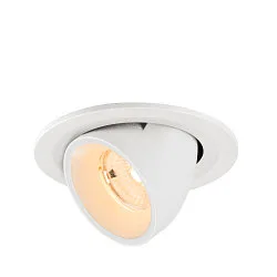 Indbygnings loftlampe NUMINOS® GIMBLE S rund, egnet til VDU-arbejdsstationer IP20, hvid, lakeret dæmpbar