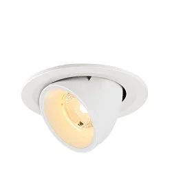 Indbygnings loftlampe NUMINOS® GIMBLE S rund, egnet til VDU-arbejdsstationer IP20, hvid, lakeret dæmpbar
