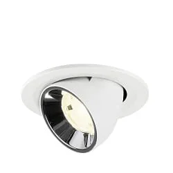 recessed spotlight NUMINOS® GIMBLE S swivelling, suitable for VDU workstation IP20, chrome, white dimmable