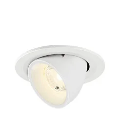 Indbygnings loftlampe NUMINOS® GIMBLE S rund, egnet til VDU-arbejdsstationer IP20, hvid, lakeret dæmpbar