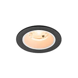 Indbygnings loftlampe NUMINOS® S rund, egnet til VDU-arbejdsstationer IP20, sort, hvid, lakeret dæmpbar