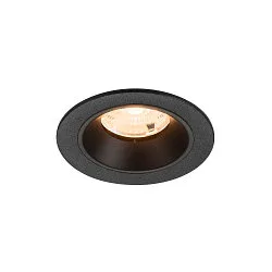 Indbygnings loftlampe NUMINOS® S rund, egnet til VDU-arbejdsstationer IP20, sort, lakeret dæmpbar
