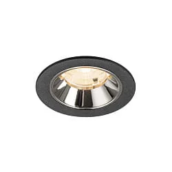 Indbygnings loftlampe NUMINOS® S egnet til VDU-arbejdsstationer IP20, chrom, sort dæmpbar
