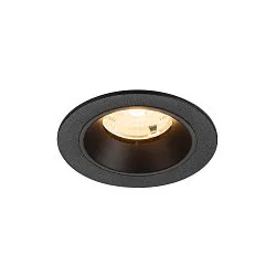 ceiling recessed luminaire NUMINOS® S round, suitable for VDU workstation IP20, black, lacquered dimmable