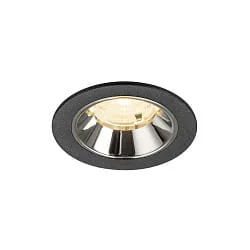 Indbygnings loftlampe NUMINOS® S egnet til VDU-arbejdsstationer IP20, chrom, sort dæmpbar