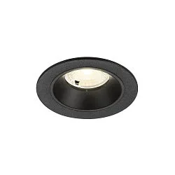 Indbygnings loftlampe NUMINOS® S rund, egnet til VDU-arbejdsstationer IP20, sort, lakeret dæmpbar