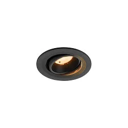Indbygnings loftlampe NUMINOS® MOVE S rund, egnet til VDU-arbejdsstationer IP20, sort, lakeret dæmpbar