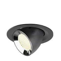 recessed spotlight NUMINOS® GIMBLE M swivelling, suitable for VDU workstation IP20, chrome, black dimmable