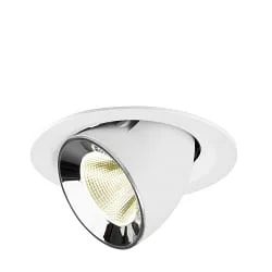 Indbygget spotlys NUMINOS® GIMBLE M svingbar, egnet til VDU-arbejdsstationer IP20, chrom, hvid dæmpbar