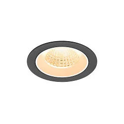 Indbygnings loftlampe NUMINOS® M rund, egnet til VDU-arbejdsstationer IP20, sort, hvid, lakeret dæmpbar