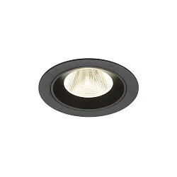 Indbygnings loftlampe NUMINOS® M rund, egnet til VDU-arbejdsstationer IP20, sort, lakeret dæmpbar