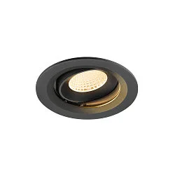 Indbygnings loftlampe NUMINOS® MOVE M rund, egnet til VDU-arbejdsstationer IP20, sort, lakeret dæmpbar