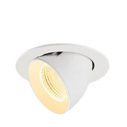 Indbygnings loftlampe NUMINOS® GIMBLE L rund, egnet til VDU-arbejdsstationer IP20, hvid, lakeret dæmpbar