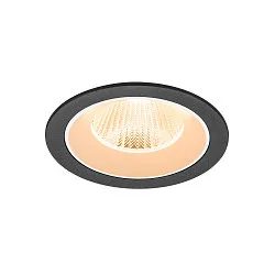 Indbygnings loftlampe NUMINOS® L rund, egnet til VDU-arbejdsstationer IP20, sort, hvid, lakeret dæmpbar