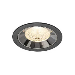 Indbygnings loftlampe NUMINOS® L egnet til VDU-arbejdsstationer IP20, chrom, sort dæmpbar