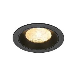 Indbygnings loftlampe NUMINOS® L rund, egnet til VDU-arbejdsstationer IP20, sort, lakeret dæmpbar