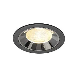 Indbygnings loftlampe NUMINOS® L egnet til VDU-arbejdsstationer IP20, chrom, sort dæmpbar
