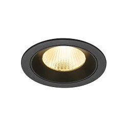 Indbygnings loftlampe NUMINOS® L rund, egnet til VDU-arbejdsstationer IP20, sort, lakeret dæmpbar