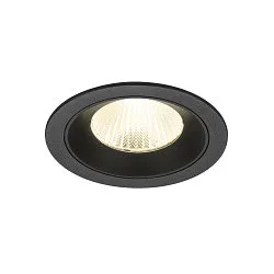 Indbygnings loftlampe NUMINOS® L rund, egnet til VDU-arbejdsstationer IP20, sort, lakeret dæmpbar