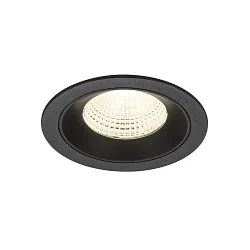 ceiling recessed luminaire NUMINOS® L round, suitable for VDU workstation IP20, black, lacquered dimmable