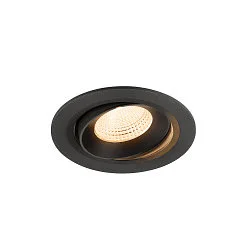 Indbygnings loftlampe NUMINOS® MOVE L rund, egnet til VDU-arbejdsstationer IP20, sort, lakeret dæmpbar