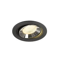 Indbygnings loftlampe NUMINOS® MOVE L svingbar, egnet til VDU-arbejdsstationer IP20, chrom, sort dæmpbar