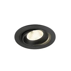 Indbygnings loftlampe NUMINOS® MOVE L rund, egnet til VDU-arbejdsstationer IP20, sort, lakeret dæmpbar