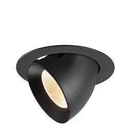 Indbygnings loftlampe NUMINOS® GIMBLE XL egnet til VDU-arbejdsstationer IP20, sort, lakeret dæmpbar