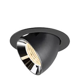 Indbygget spotlys NUMINOS® GIMBLE XL svingbar, egnet til VDU-arbejdsstationer IP20, chrom, sort dæmpbar