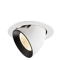 Indbygget spotlys NUMINOS® GIMBLE XL svingbar, egnet til VDU-arbejdsstationer IP20, sort, hvid dæmpbar