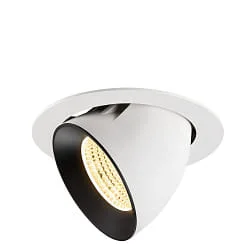 Indbygget spotlys NUMINOS® GIMBLE XL svingbar, egnet til VDU-arbejdsstationer IP20, sort, hvid dæmpbar