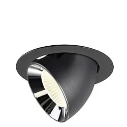 Indbygget spotlys NUMINOS® GIMBLE XL svingbar, egnet til VDU-arbejdsstationer IP20, chrom, sort dæmpbar