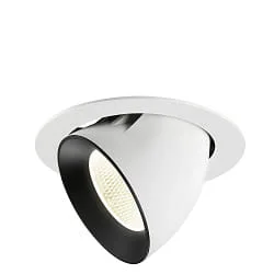 Indbygget spotlys NUMINOS® GIMBLE XL svingbar, egnet til VDU-arbejdsstationer IP20, sort, hvid dæmpbar