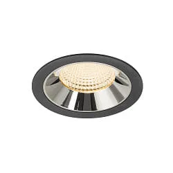 ceiling recessed luminaire NUMINOS® XL suitable for VDU workstation IP20, chrome, black dimmable