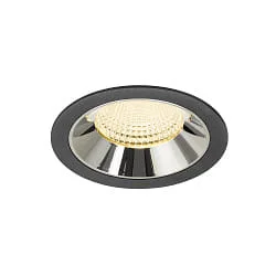 ceiling recessed luminaire NUMINOS® XL suitable for VDU workstation IP20, chrome, black dimmable