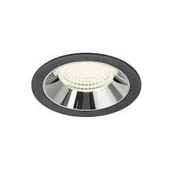Indbygnings loftlampe NUMINOS® XL egnet til VDU-arbejdsstationer IP20, chrom, sort dæmpbar