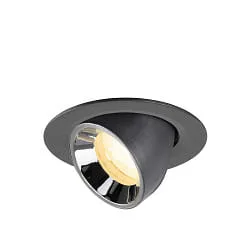 recessed spotlight NUMINOS® GIMBLE XS swivelling, suitable for VDU workstation IP20, chrome, black dimmable