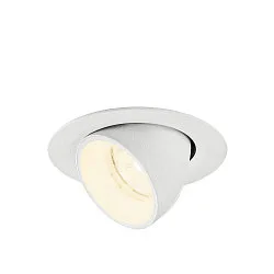Indbygnings loftlampe NUMINOS® GIMBLE XS rund, egnet til VDU-arbejdsstationer IP20, hvid, lakeret dæmpbar