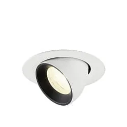Indbygget spotlys NUMINOS® GIMBLE XS svingbar, egnet til VDU-arbejdsstationer IP20, sort, hvid dæmpbar