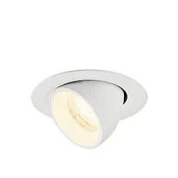 Indbygnings loftlampe NUMINOS® GIMBLE XS rund, egnet til VDU-arbejdsstationer IP20, hvid, lakeret dæmpbar