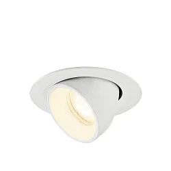 Indbygnings loftlampe NUMINOS® GIMBLE XS rund, egnet til VDU-arbejdsstationer IP20, hvid, lakeret dæmpbar