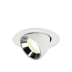 Indbygget spotlys NUMINOS® GIMBLE XS svingbar, egnet til VDU-arbejdsstationer IP20, chrom, hvid dæmpbar