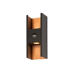 outdoor wall luminaire FLATT II SENSOR PHASE up / down, with sensor, switchable, sea-air resistant IP54, anthracite, brown