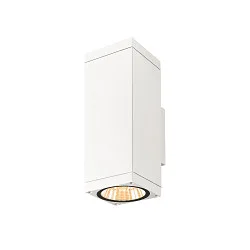 outdoor wall luminaire THEO PRO L UP/DOWN large, square, DALI controllable, sea-air resistant IP65, white, lacquered dimmable