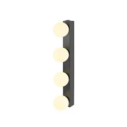 Spejllampe SUN MIRROR QUAD med omskifterknap IP44, sort, lakeret 